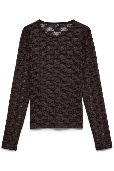 Vero Moda Top VMBONITA LS O-NECK TOP JRS 10351517 Chocolate Torte/SOLID