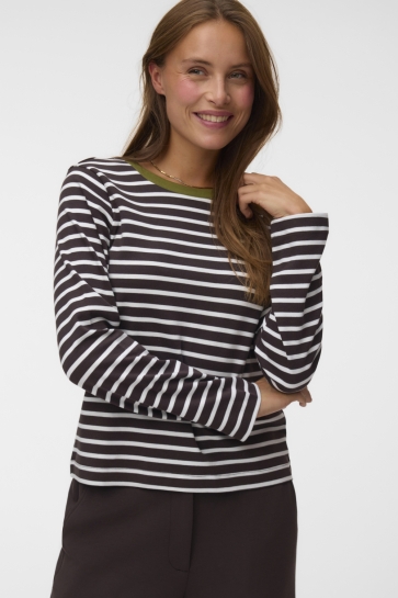 Vero Moda vmbopha ls o-neck contrast top jrs Bruin