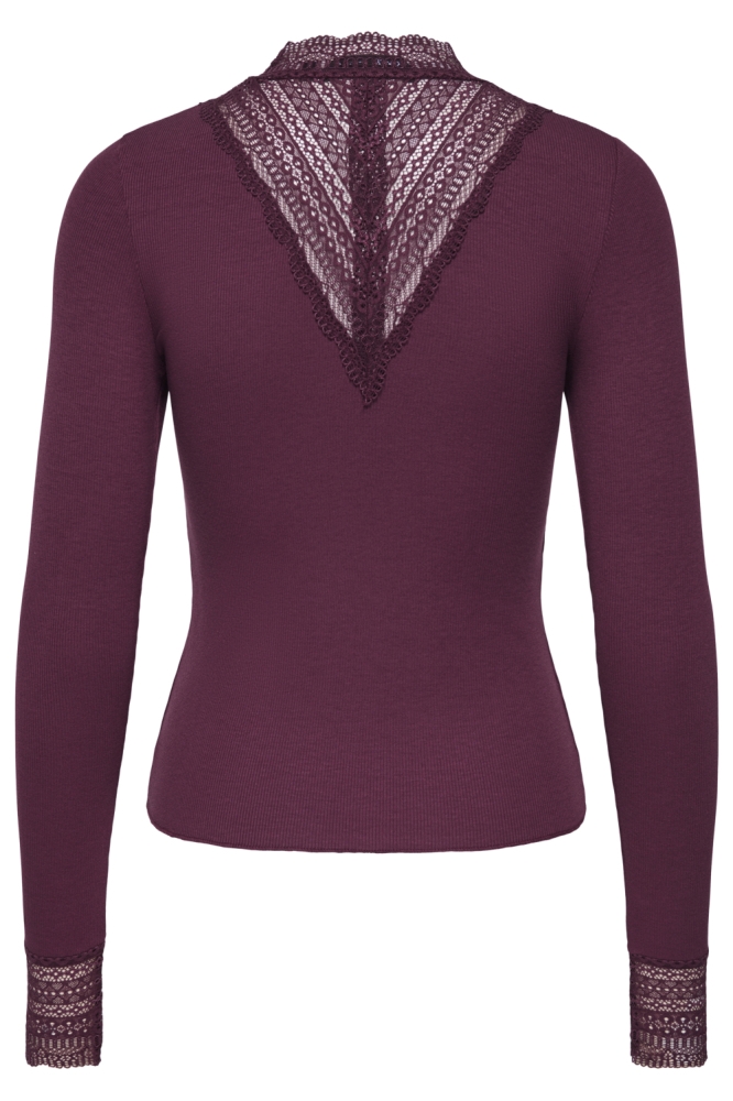 Only bordeaux dames top | Achteraanzicht