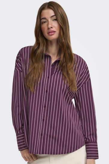 Only Blouse ONLOREGON ALVA LS REG SHIRT NOOS WV 15367554 Grape Wine/CHILI PEPPER