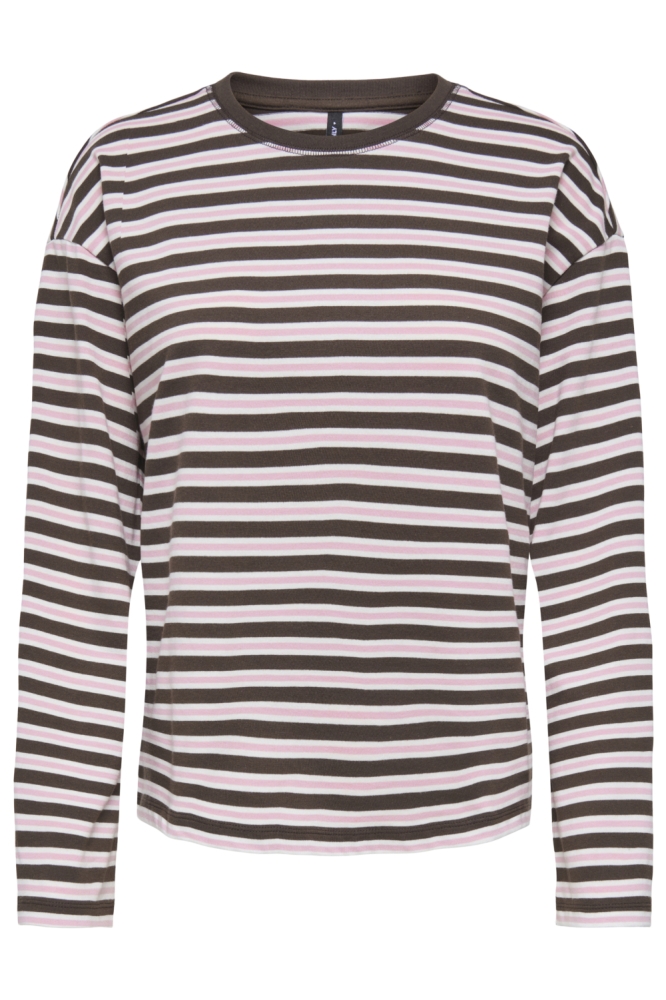 Only bruine dames t-shirt | Vooraanzicht