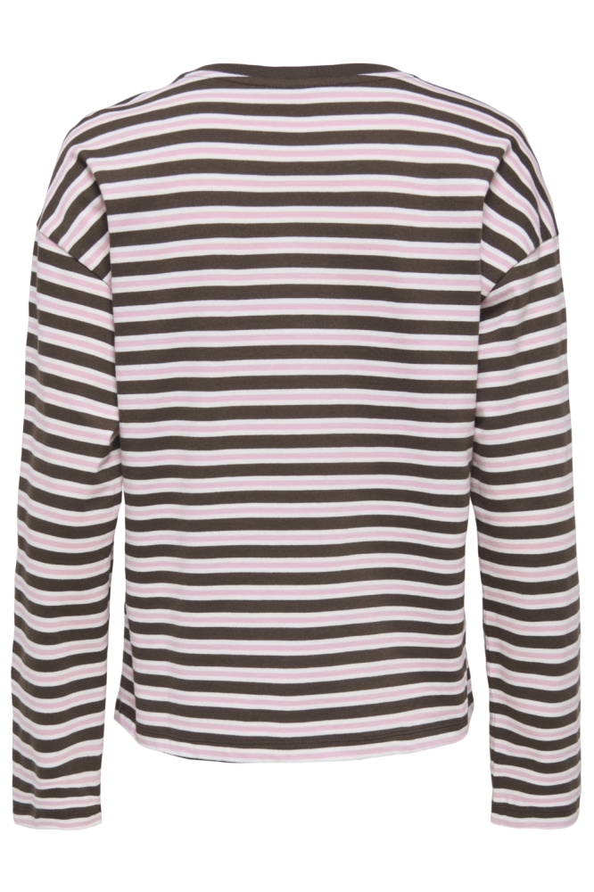 Only bruine dames t-shirt | Achteraanzicht