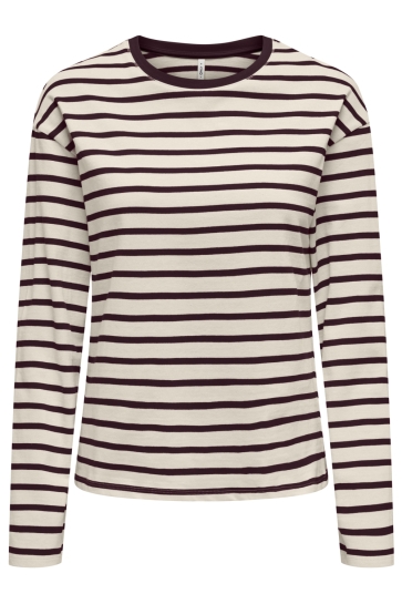 Only onlsoph l/s o-neck top box jrs noos Beige