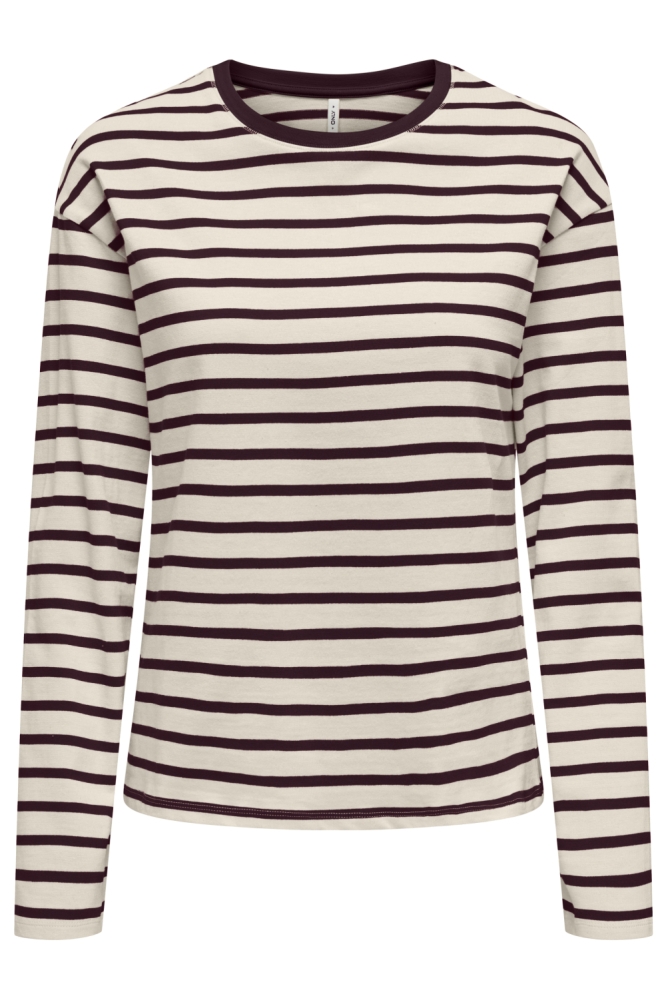 Only beige dames t-shirt | Vooraanzicht