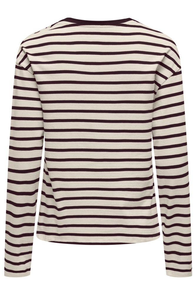 Only beige dames t-shirt | Achteraanzicht