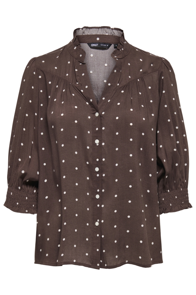 Only bruine dames blouse | Vooraanzicht