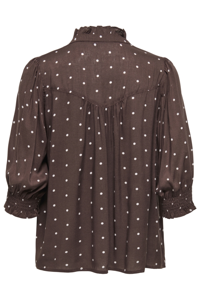 Only bruine dames blouse | Achteraanzicht