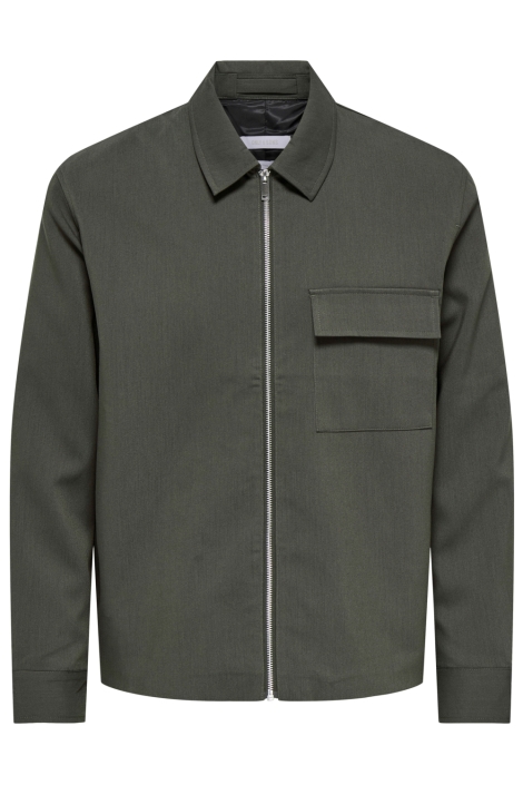 Only & Sons groene heren overhemd | Vooraanzicht