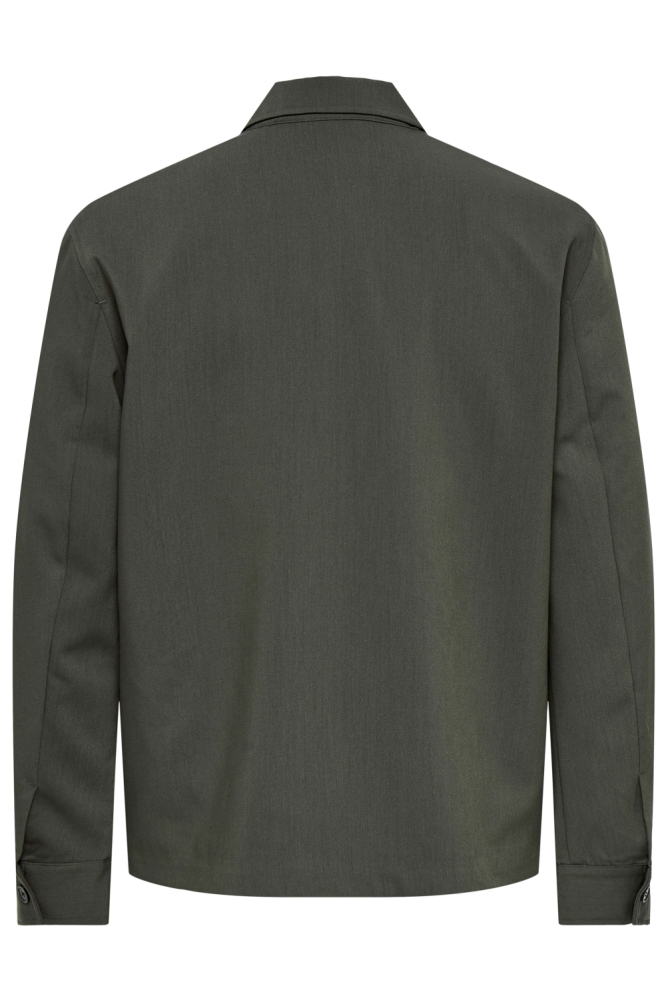 Only & Sons groene heren overhemd | Achteraanzicht