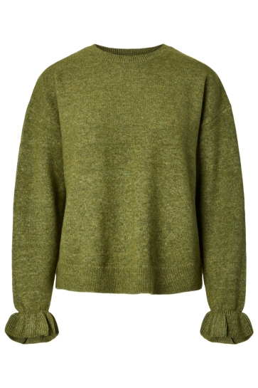 Pieces Trui PCSALLY LS FRILL CUFF KNIT NOOS BC 17166005 Sphagnum/MELANGE