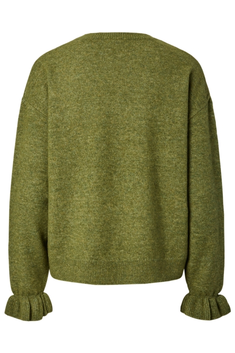 Pieces groene dames trui | Achteraanzicht