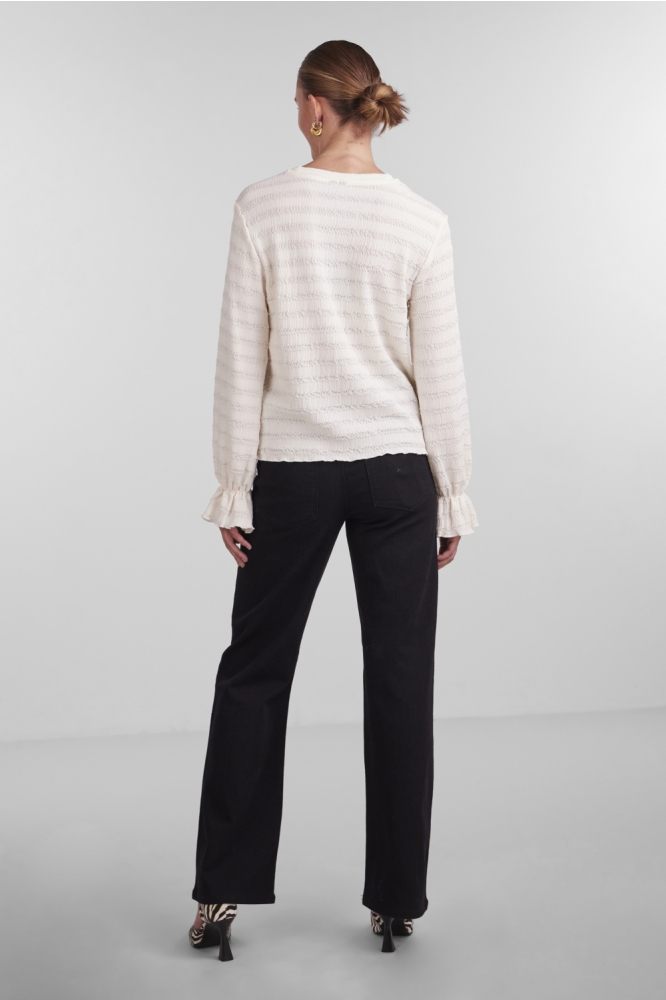 Pieces witte dames t-shirt | Model