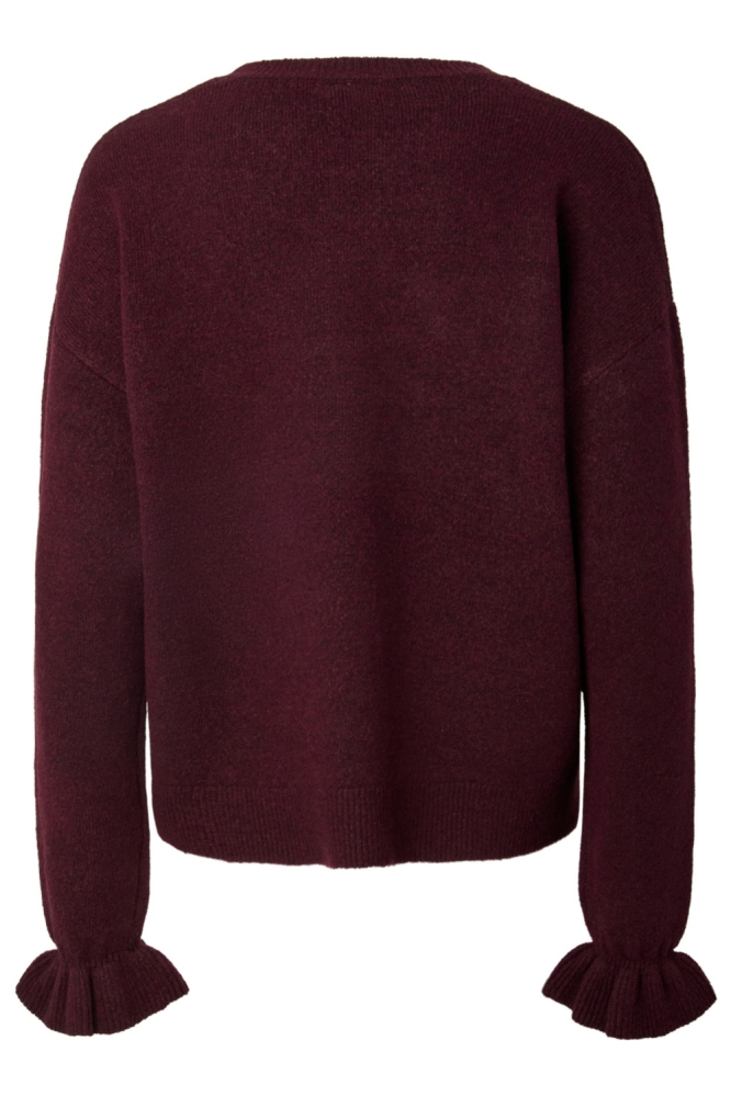 Pieces bordeaux dames trui | Achteraanzicht