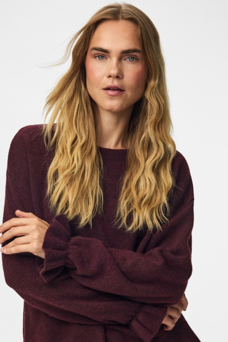 Pieces bordeaux dames trui | Close up