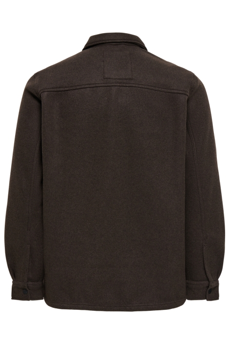 Only & Sons bruine heren overhemd | Achteraanzicht