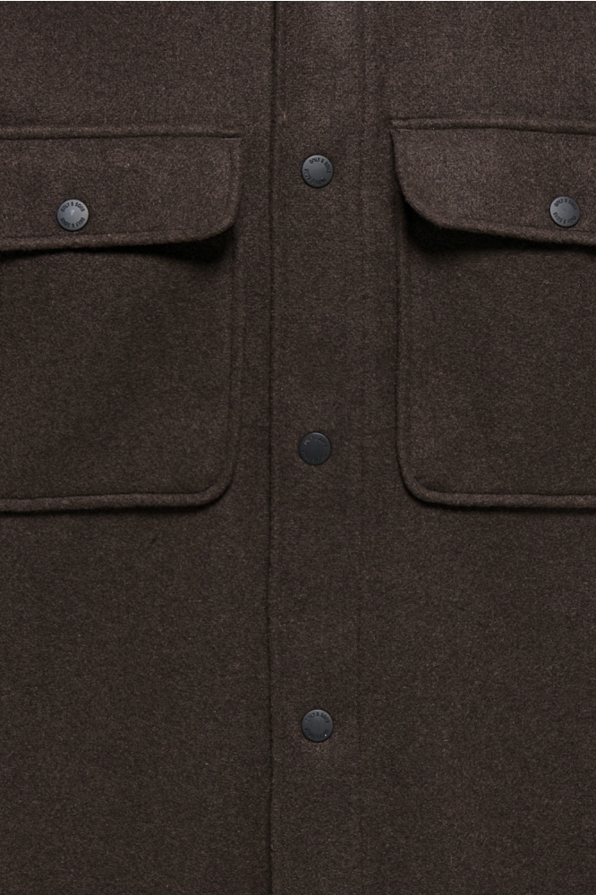 Only & Sons bruine heren overhemd | Close up