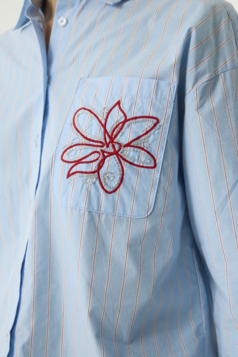 Garcia blauwe dames blouse | Close up