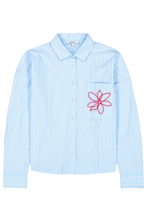Garcia blauwe dames blouse | Vooraanzicht