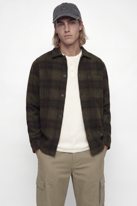 Jack & Jones groene heren overhemd | Model vooraanzicht