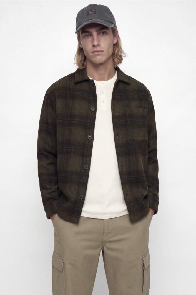 Jack & Jones groene heren overhemd | Model vooraanzicht