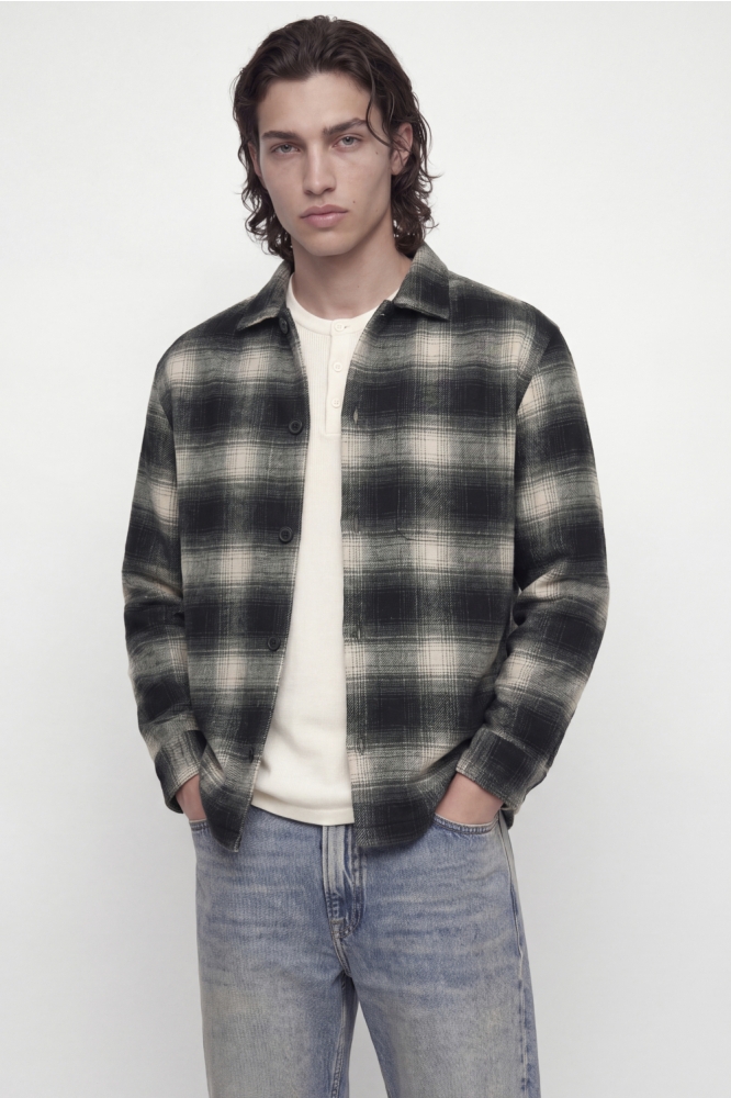 Jack & Jones grijze heren overhemd | Model vooraanzicht