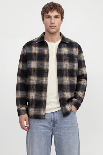 Jack & Jones Overhemd JJESOHO OLLIE OVERSHIRT LS SN 12300017 NAVY BLAZER/CHECK
