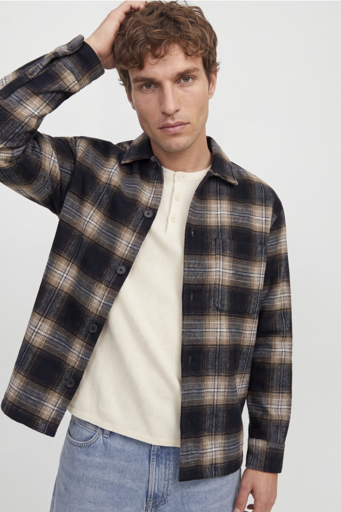 Jack & Jones blauwe heren overhemd | Vooraanzicht
