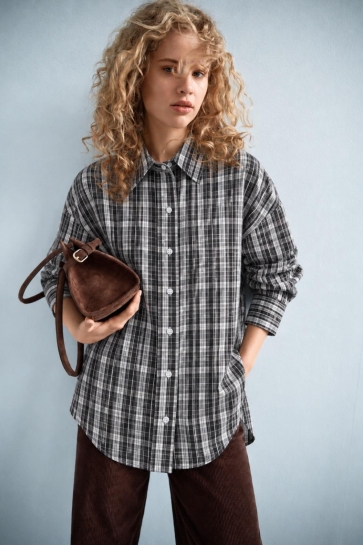 Only Blouse ONLOREGON ALVA LS REG SHIRT NOOS WV 15367554 Black/B&W CHECKS