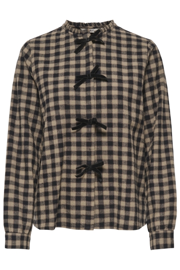 Only Blouse ONLFRIDA CHECK BOW DETAIL SHIRT WVN 15387830 Black Checks