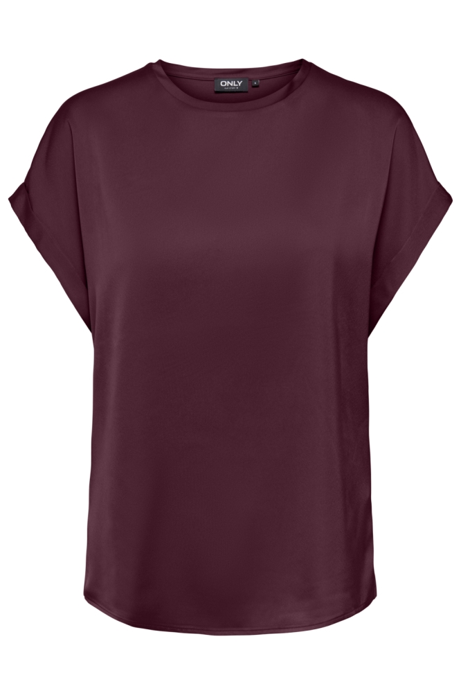 Only bordeaux dames t-shirt | Vooraanzicht