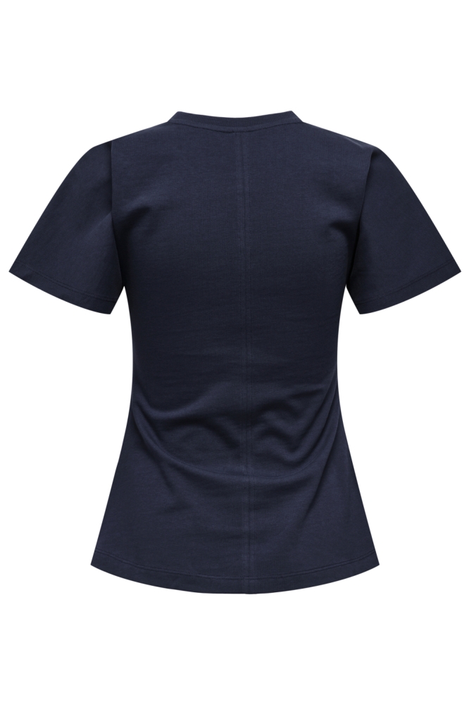 Only blauwe dames t-shirt | Achteraanzicht