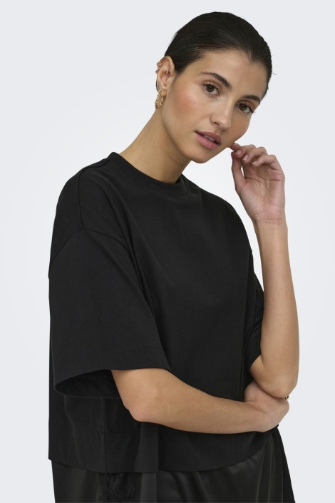 Only zwarte dames t-shirt | Close up