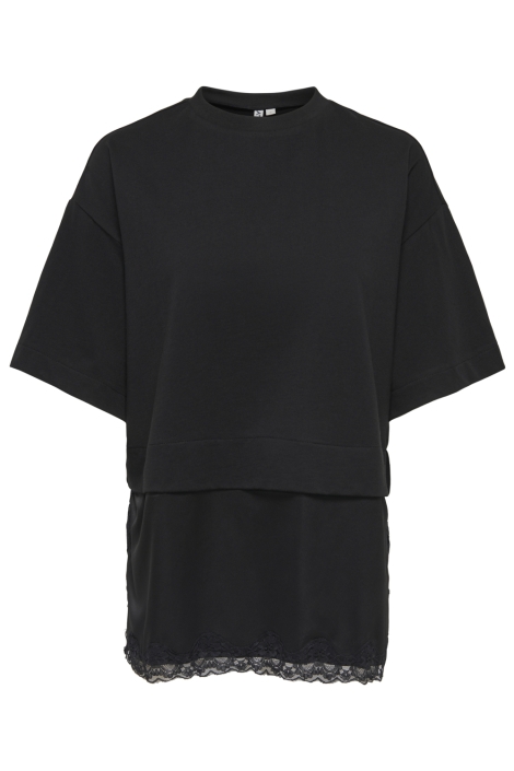 Only zwarte dames t-shirt | Vooraanzicht