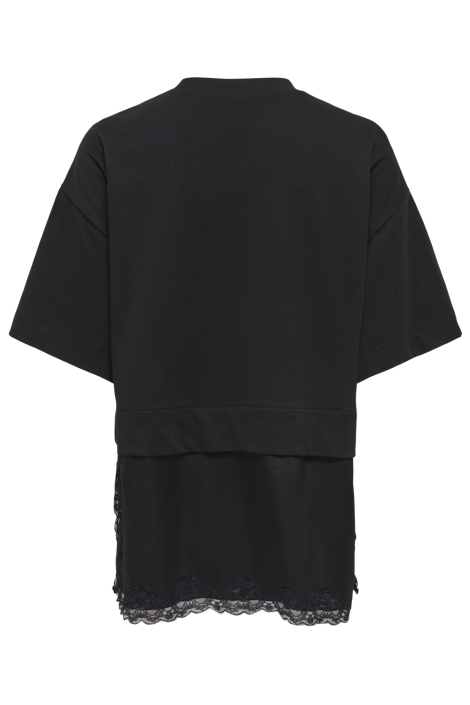 Only zwarte dames t-shirt | Achteraanzicht
