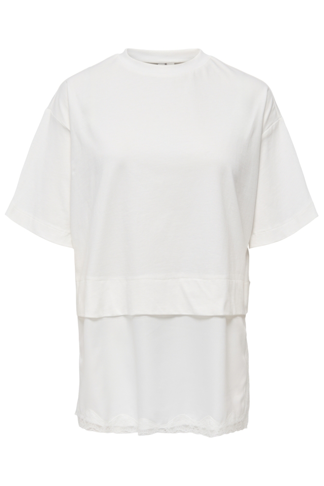 Only witte dames t-shirt | Vooraanzicht