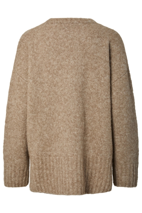 Pieces camel dames trui | Achteraanzicht