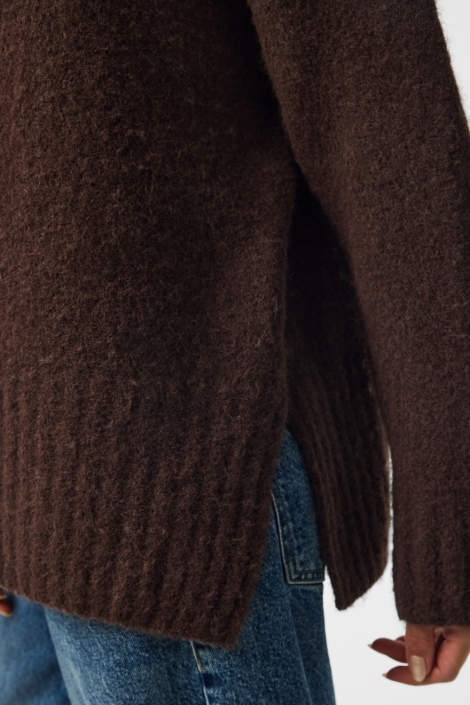 Pieces bruine dames trui | Close up