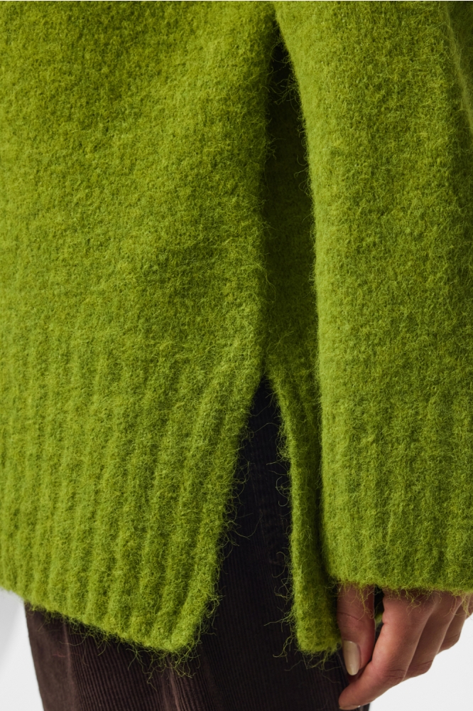 Pieces groene dames trui | Close up