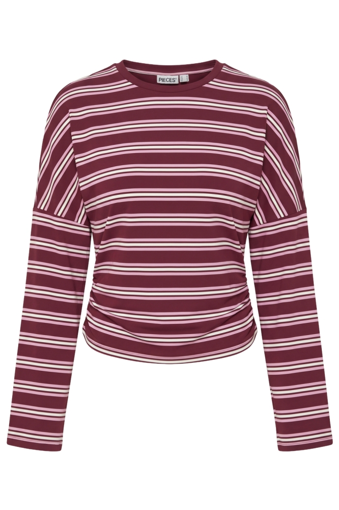 Pieces bordeaux dames t-shirt | Vooraanzicht