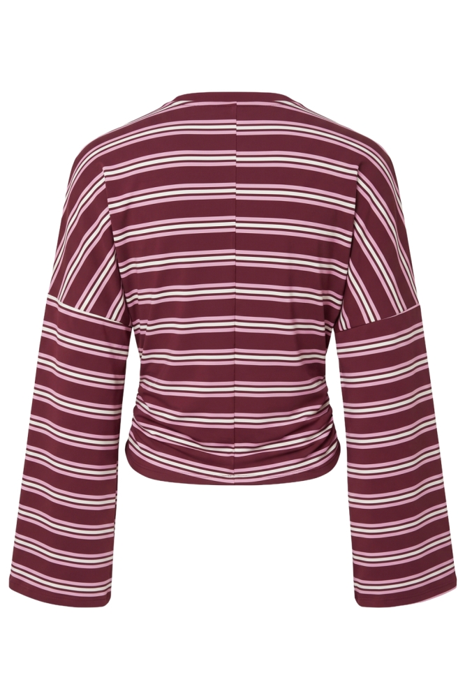 Pieces bordeaux dames t-shirt | Achteraanzicht