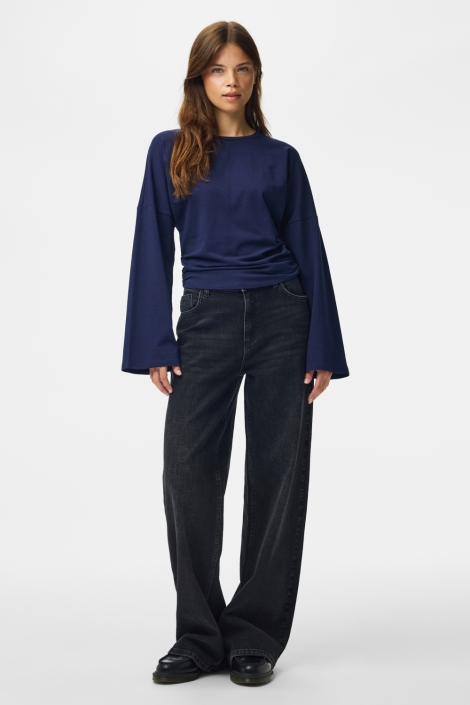 Pieces blauwe dames t-shirt | Model