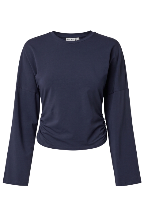 Pieces blauwe dames t-shirt | Vooraanzicht