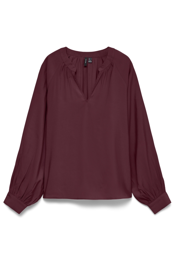 Vero Moda bordeaux dames blouse | Vooraanzicht