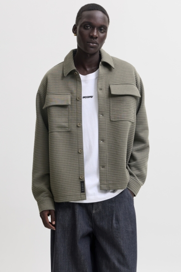 Jack & Jones jcofusion jersey waffle overshirt Groen