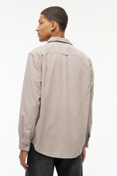 Tommy Jeans grijze heren overhemd | Model achteraanzicht