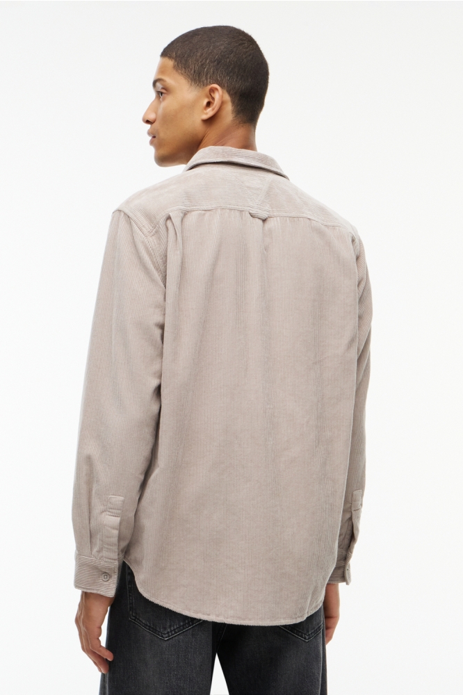 Tommy Jeans grijze heren overhemd | Model achteraanzicht