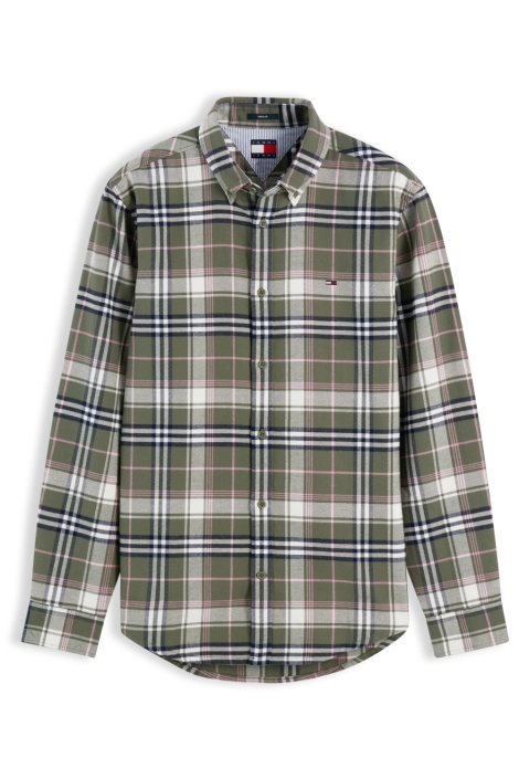 Tommy Jeans groene heren overhemd | Vooraanzicht
