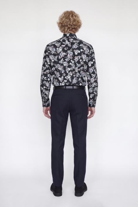 Jack & Jones blauwe heren overhemd | Model achteraanzicht