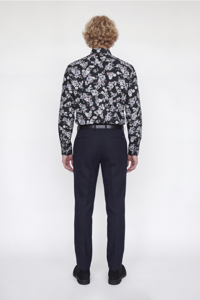 Jack & Jones blauwe heren overhemd | Model achteraanzicht