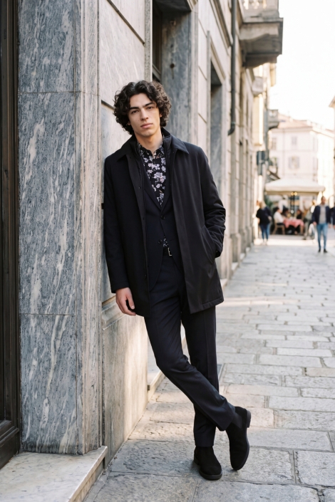 Jack & Jones blauwe heren overhemd | Sfeerbeeld, In situatie
